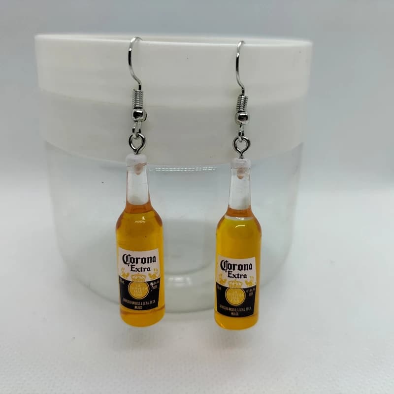 Yungqi Fashion Resin Beer Bottle Earring Creative Simulation of Mineral Bottles Earrings Cute Handmade Earrings Womens Jewelry