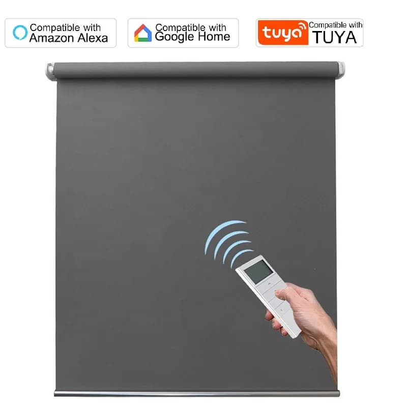 Personalizza Tende elettriche motorizzate Tende intelligenti TUYA WIFI Tessuto oscurante completo compatibile con Alexa Google