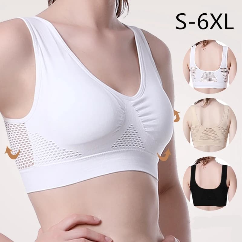 S-6XL Women's Sports Bra Fitness Running Vest Gym Workout Intimo Top Short Padded Bralette Sports Clothing Bra Push up bra