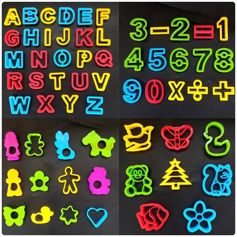 Bambini fai da te melma argilla leggera fiore animale lettera numero strumento modl plastilina modellazione scultura in plastica giocattolo di pasta da gioco per bambini