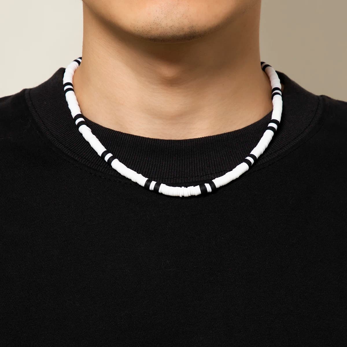Collana girocollo corta in argilla polimerica bianca/nera per uomo/donna collana Punk nuova gioielli di moda per collo regalo alla moda