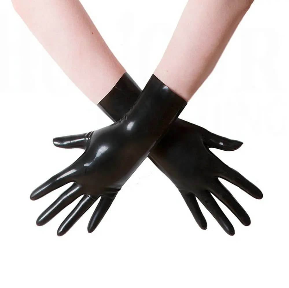 Guanti sexy in lattice di vendita calda Guanti corti in gomma neri Guanti senza cuciture unisex per adulti