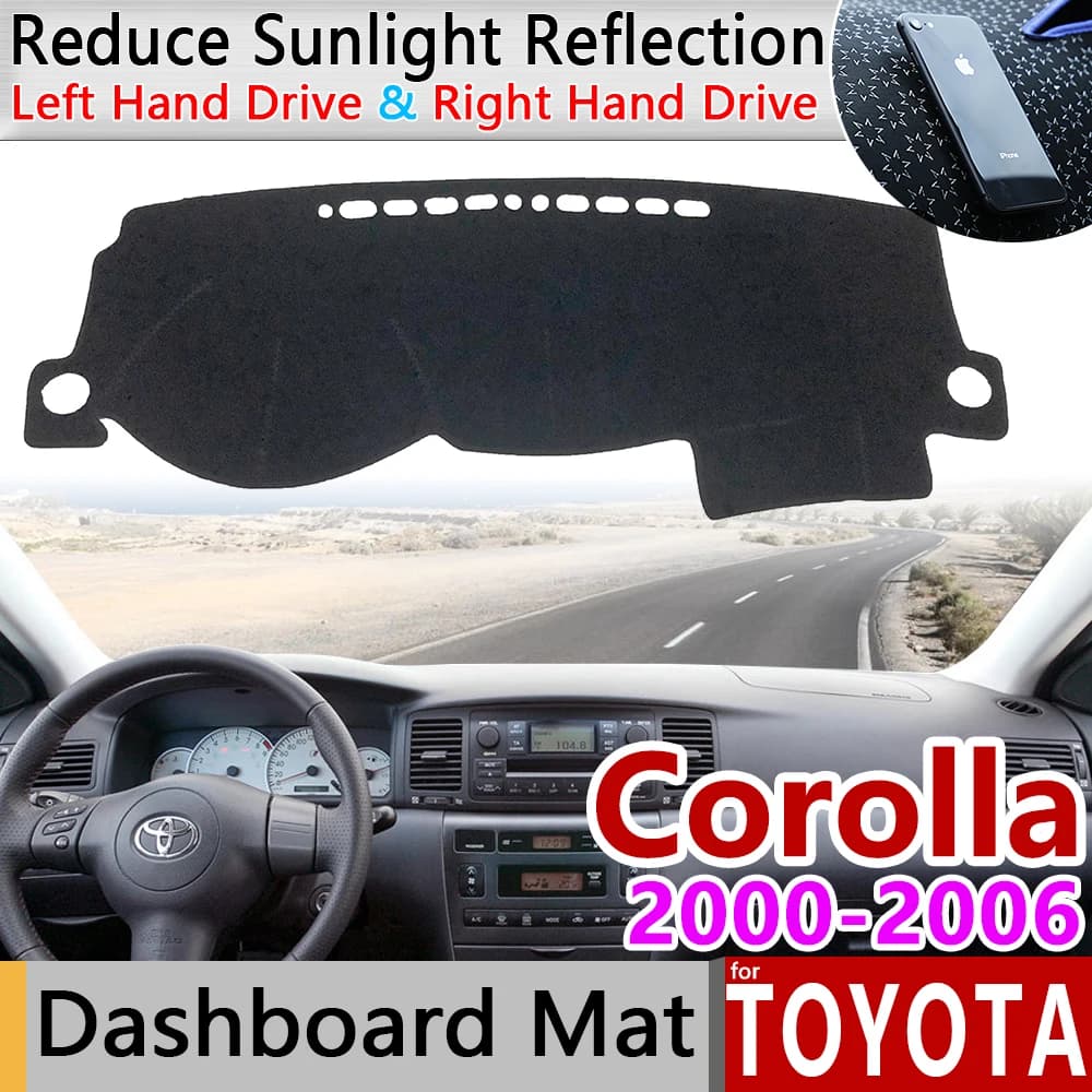 Per Toyota Corolla E120 E130 2000 2001 2002 2003 2004 2005 2006 2007 Tappetini anti scivolo cruscotto Copertura Del Capo Pad Parasole Accessori