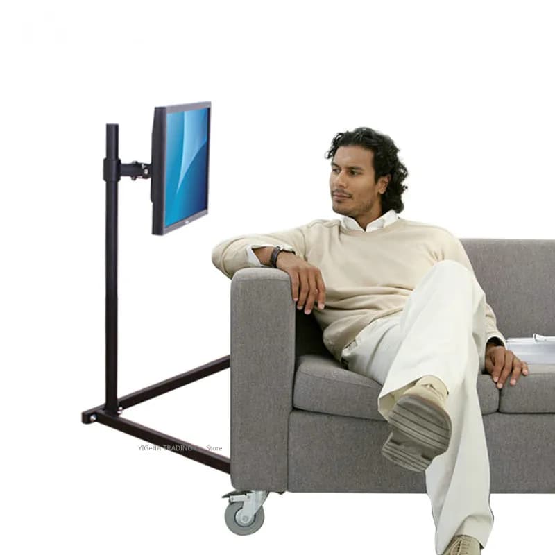 1 m height floor support with adjustable cross arm, monitor support with inclination and rotation, adjustable height