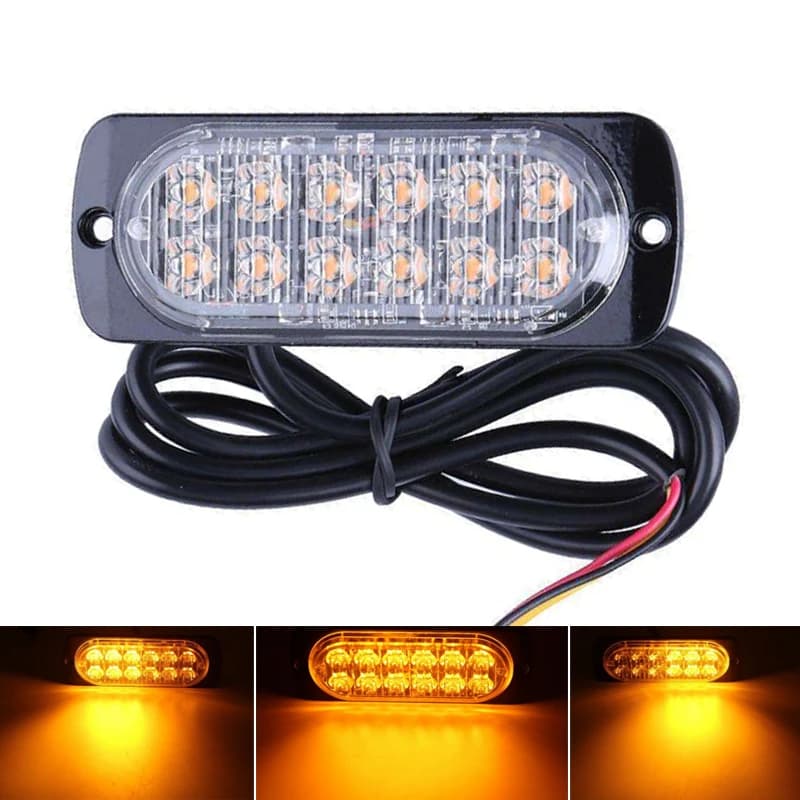 2 pz Flash Segnale di Avvertimento Luce Stroboscopica Guida Fendinebbia 12SMD Camion Auto Moto Barca Universale Ultra-sottile Accessori Auto