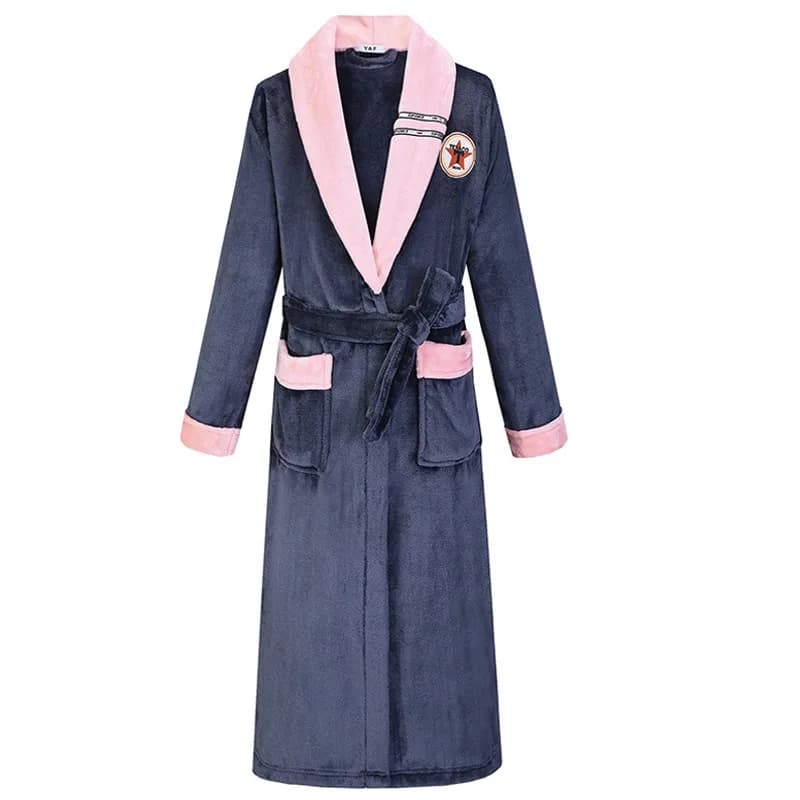 Plus Size 3XL Women's Flannel Sleepwear Robe Winter Warm Kimono Bathrobe Dress Trained Casual Night Shirt Pigiama Addensare Homewear