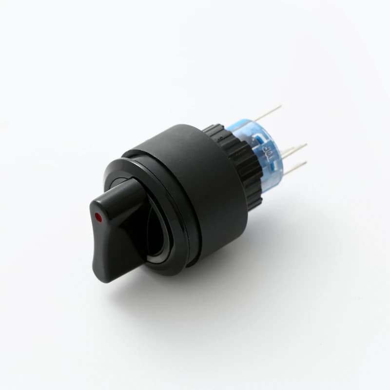 ELEWIND 22mm 2 o 3 posizioni mantieni la luce di bloccaggio Selettore illuminato ad anello rotondo (PB223WY-11X/21/G/12V)