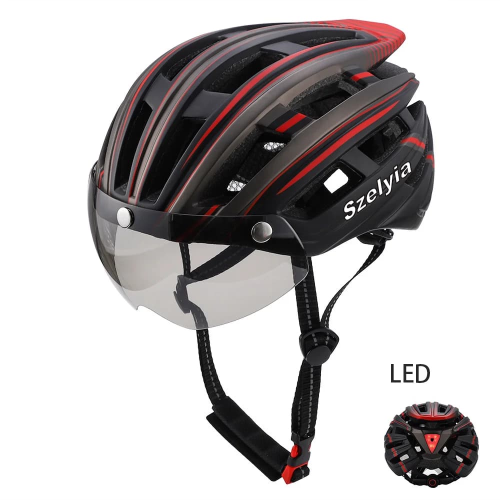 Men's Bike Helmet MTB Road Bike Helmet Magnetic Glass Frame Bicyclete Helmet Cycling Helmet Bike Helmet