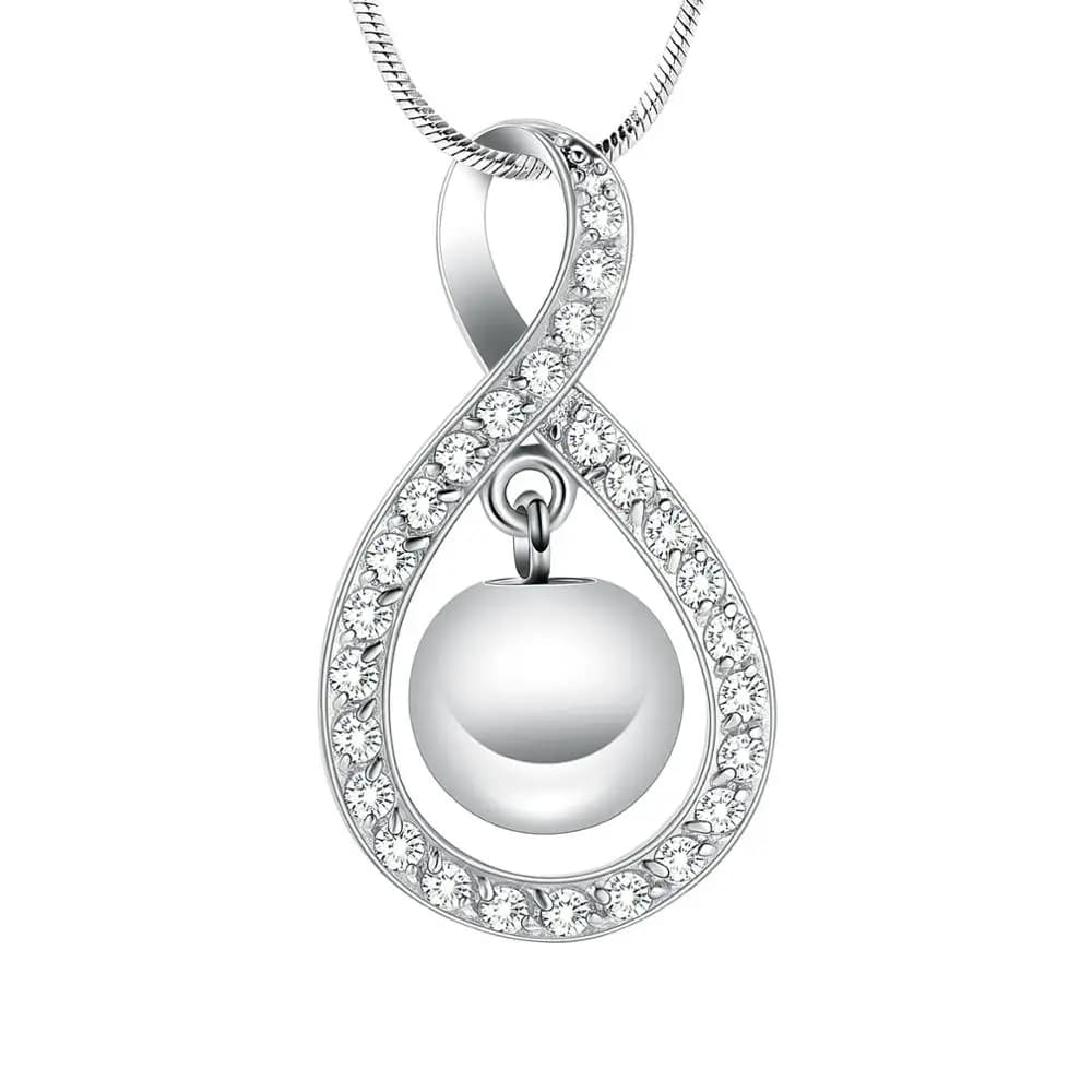 Gioielli per cremazione in cristallo infinito per ceneri Collana con urna commemorativa a sfera rotonda per portacenere per cani umani e gatti