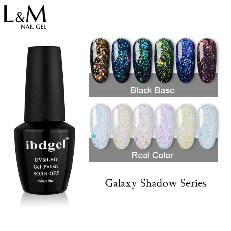 3 pezzi/lotto ibdgel Galaxy Shadow smalto per unghie Soak Off UV&LED Gel glitterato per unghie a lunga durata e ad asciugatura rapida