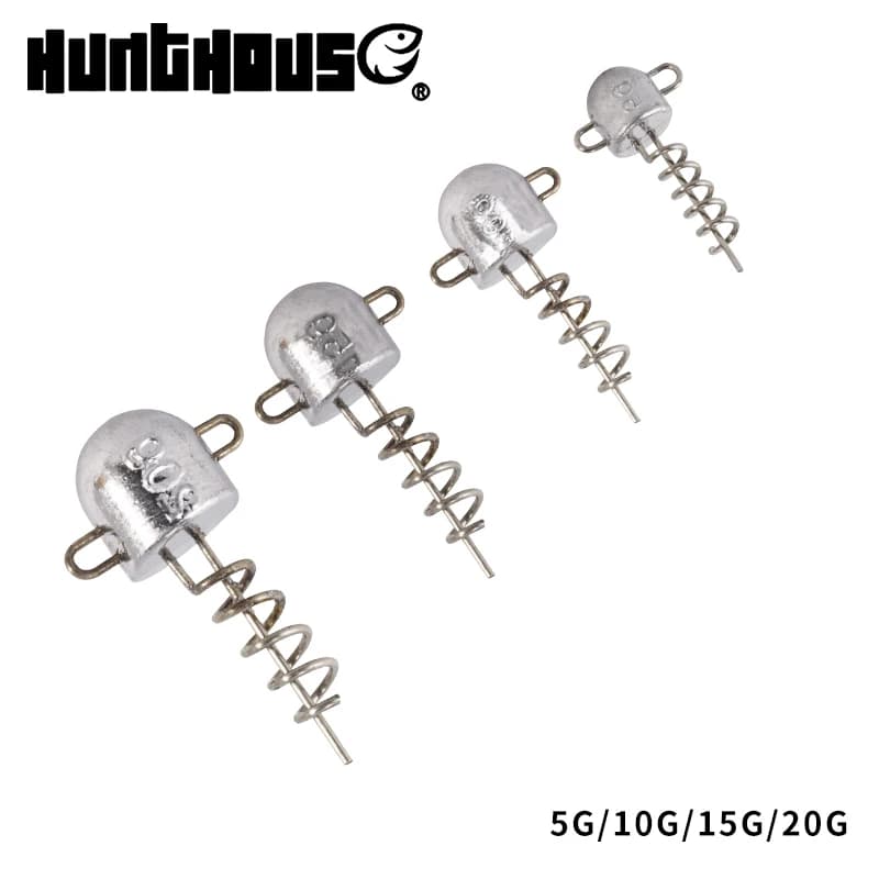Hunthouse Vite Micro Testa Jig Testa Gancio Per Richiamo Morbido 5g 10g 15g 20g 3PCS Strumento di Pesca Accessori Per la Pesca Affrontare