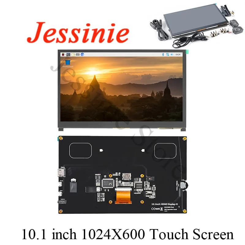 Modulo display LCD compatibile HDMI da 10,1 pollici Touch screen capacitivo da 10,1 "1024X600 IPS Angolo di visione HD Raspberry Pi B 3B +/4B