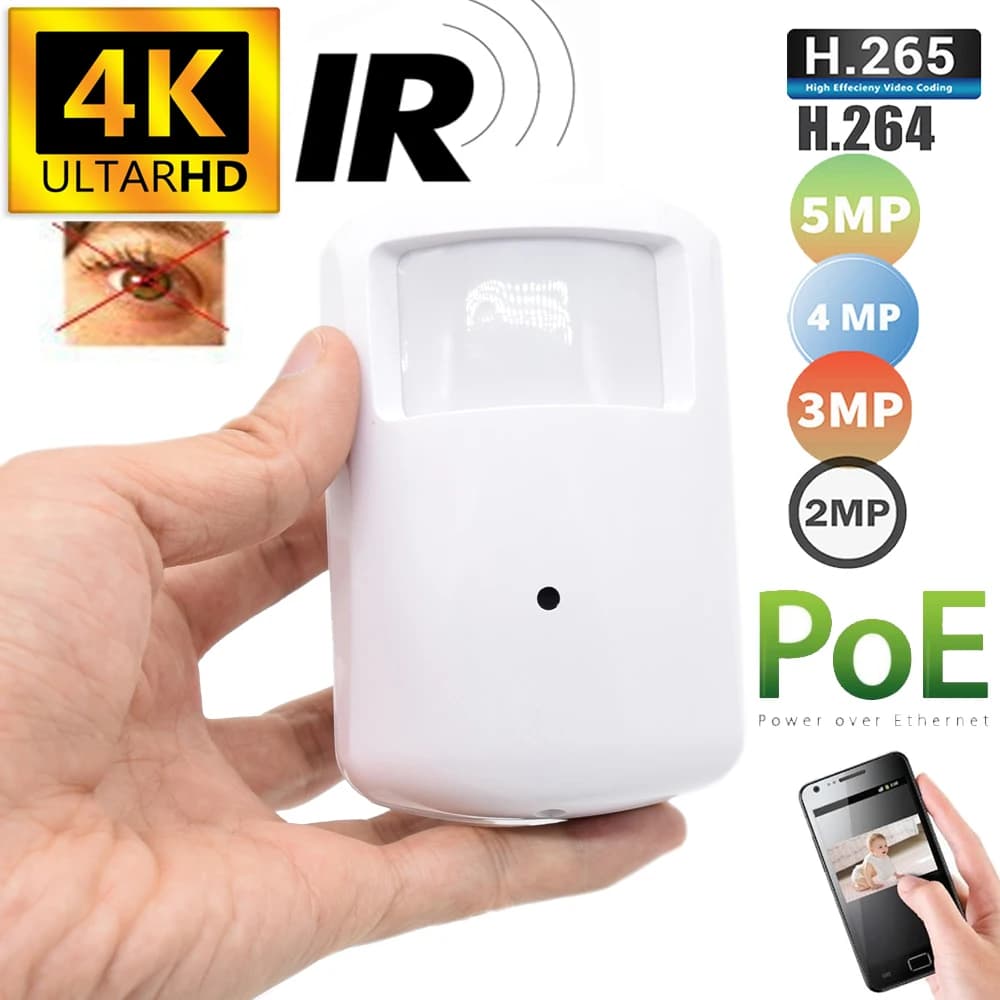 Telecamera IP POE nascosta 4K 8MP Audio PIR Cam H.265 3MP 5MP IMX335 IMX307 1080P IPC Supporto Allarme movimento Email Foto Rilevamento umano