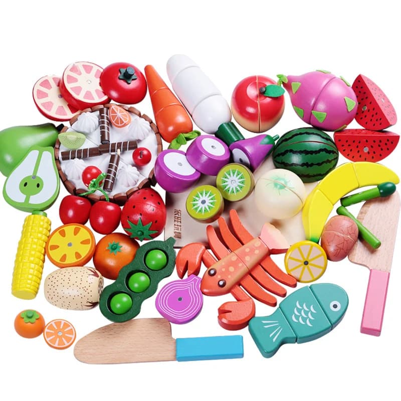 1 pz giocattolo di legno taglio magnetico frutta verdura cibo finta gioca simulazione cucina gioco di ruolo giocattoli educativi per bambini