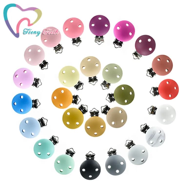 2021 Colori caldi! ! 3 pezzi clip rotonde in silicone ciuccio per bambini fai da te ciuccio per dentizione succhietto gioielli infermieristici supporto per accessori giocattolo