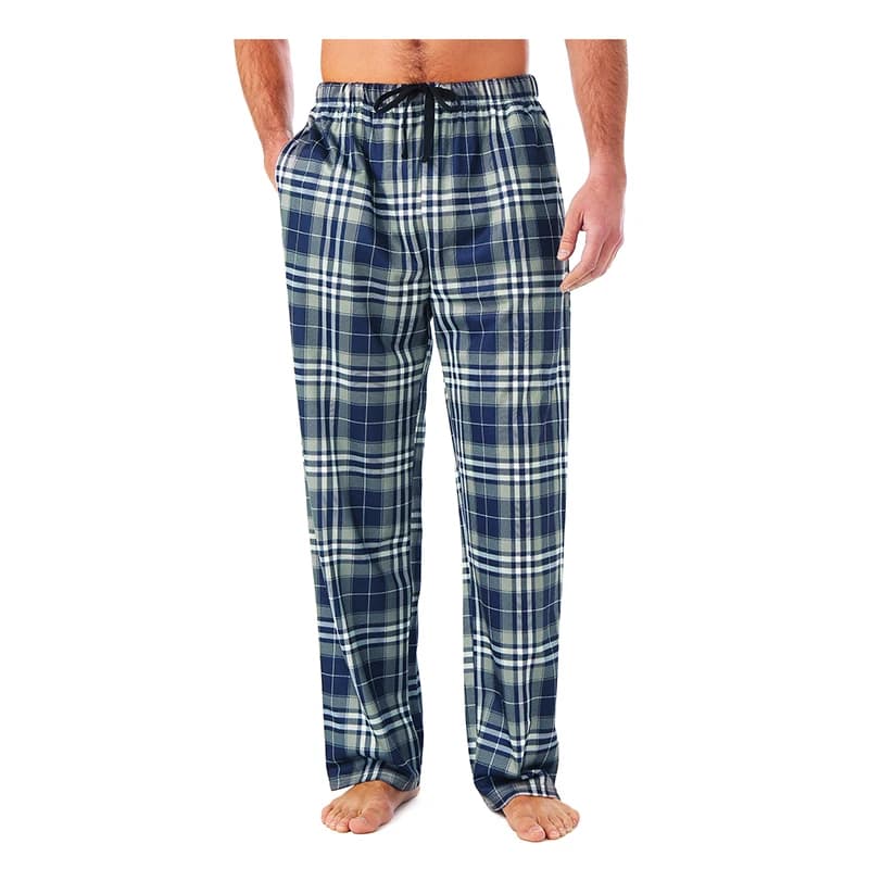Pantaloni da casa da uomo in flanella di cotone Autunno Inverno Pantaloni da notte caldi Pantaloni da pigiama da uomo con stampa scozzese taglie forti