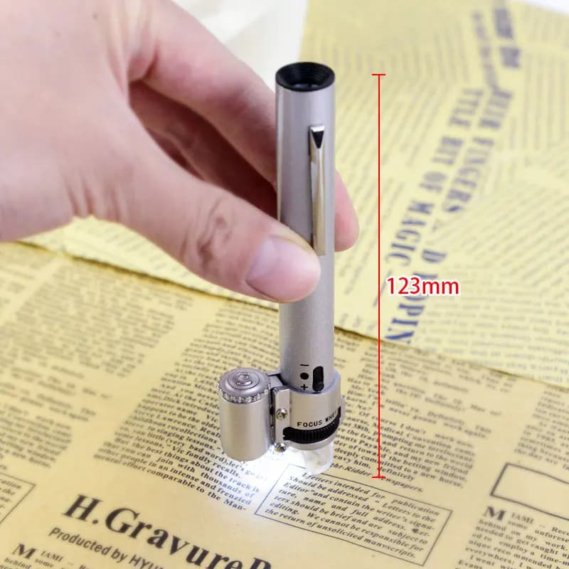 Ingrandimento 100x Focus Microscopio tascabile regolabile Illuminazione portatile Lente d'ingrandimento per gioielli Lente d'ingrandimento con luci a LED Lente d'ingrandimento