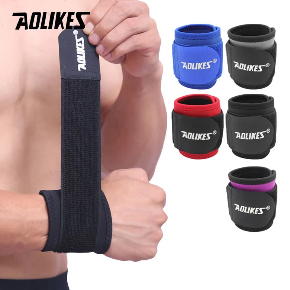 AOLIKES 1PCS supporto per cinturino regolabile per sollevamento pesi supporto per fasciatura Fitness supporto per polso equipaggiamento protettivo cinturino da polso supporto per Tennis
