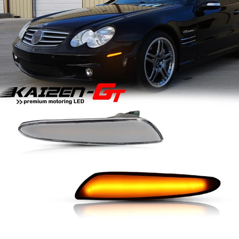 White /Amber LED Car Front Fender Side Marker Turn Signal Lights For 2003-2006 Mercedes Benz W211 E Class E320 E350 E500 E55 AMG