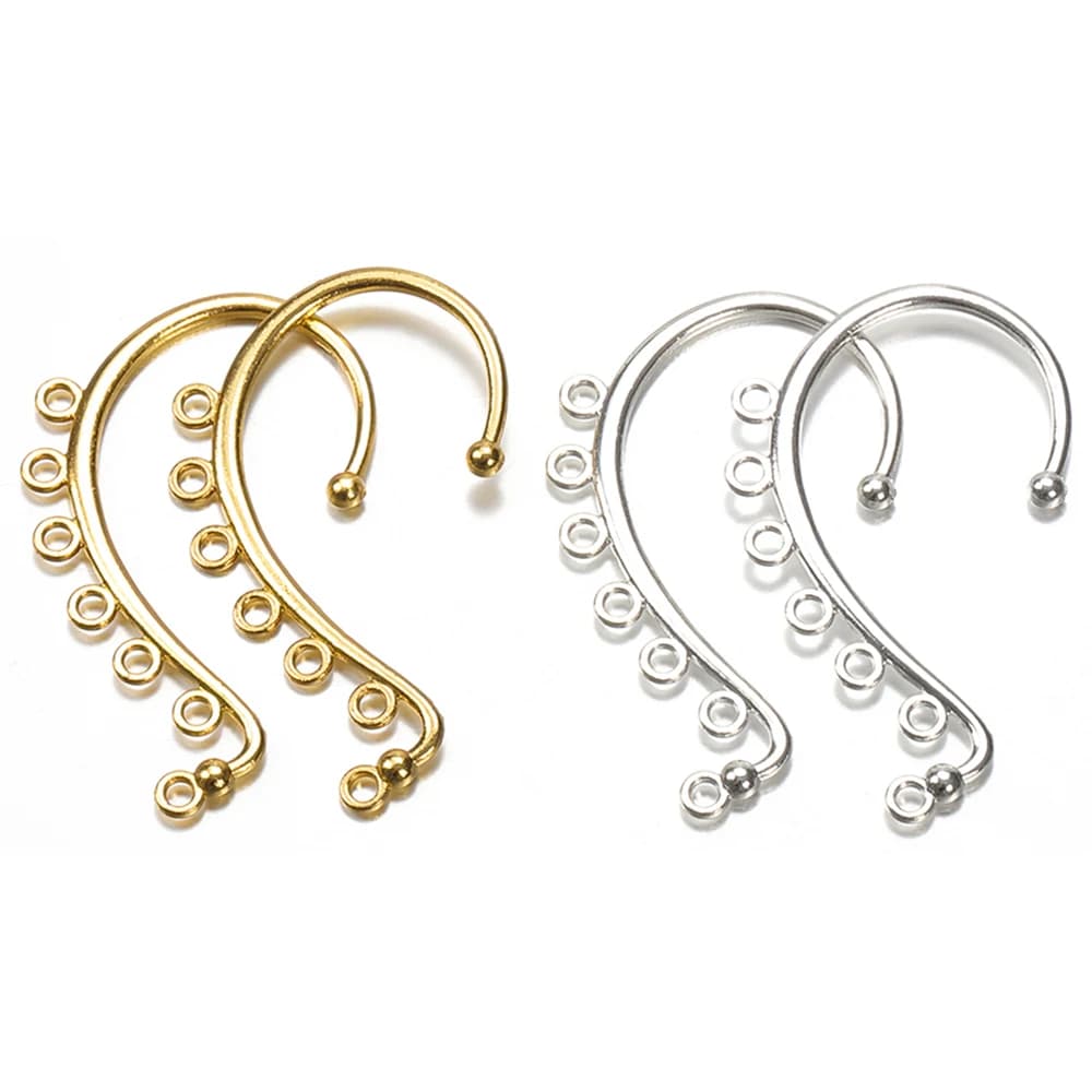 10pcs 36x60mm Gold French Lever Earring Settings With 7 Holes Ear Hooks Base For Diy Making Women Dangle Earrings Accessories
