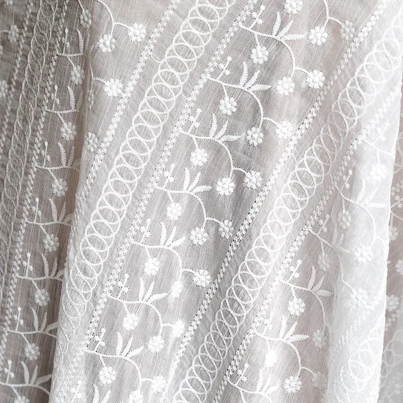 130cm 1meter/lot Off white Soft Thin Chiffon Lace Fabric Embroidery Lace Fabric Material Wedding Material X420