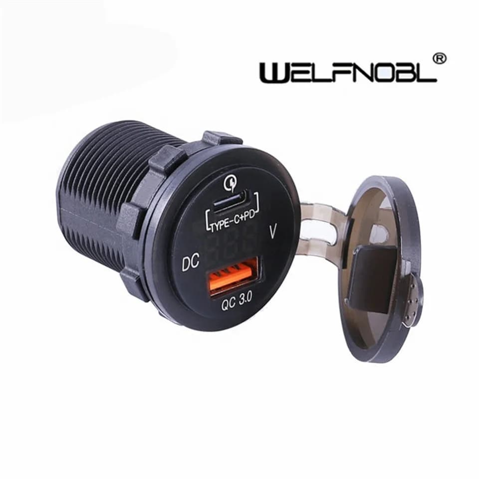 Caricabatteria da auto USB PD tipo C PD veloce con alimentazione USB 2.0 e ricarica rapida 3.0 QC3.0 QC 3.0 per mobile per camper marino per auto