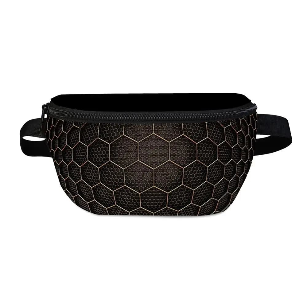 Unisex Sport Waist Bag with Geometric Design, Custom Running Belt, Travel and Hiking Bag