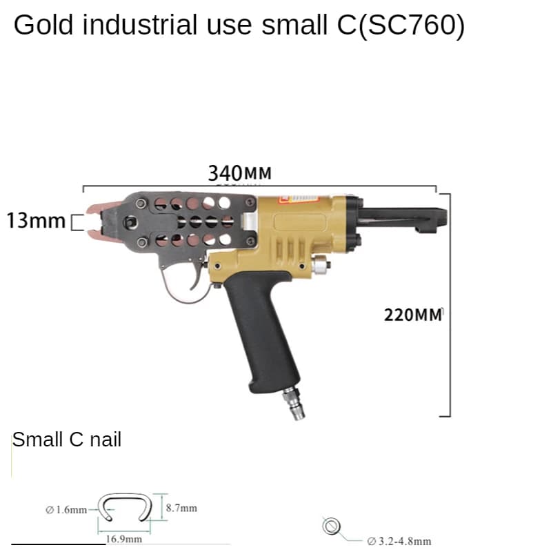 Pneumatico Tipo C Pistola Sparachiodi Set Gabbia Cravatta Gabbia per allevamento di pesci Rockery Bunched Gabbia per pollo Pistola Auto Cuscino di presa Recinzione netta