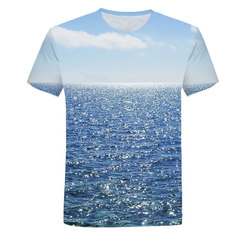 Magliette grafiche con paesaggi marini estivi magliette da uomo di moda con t-shirt Casual con stampa 3D in stile spiaggia con motivo paesaggistico naturale