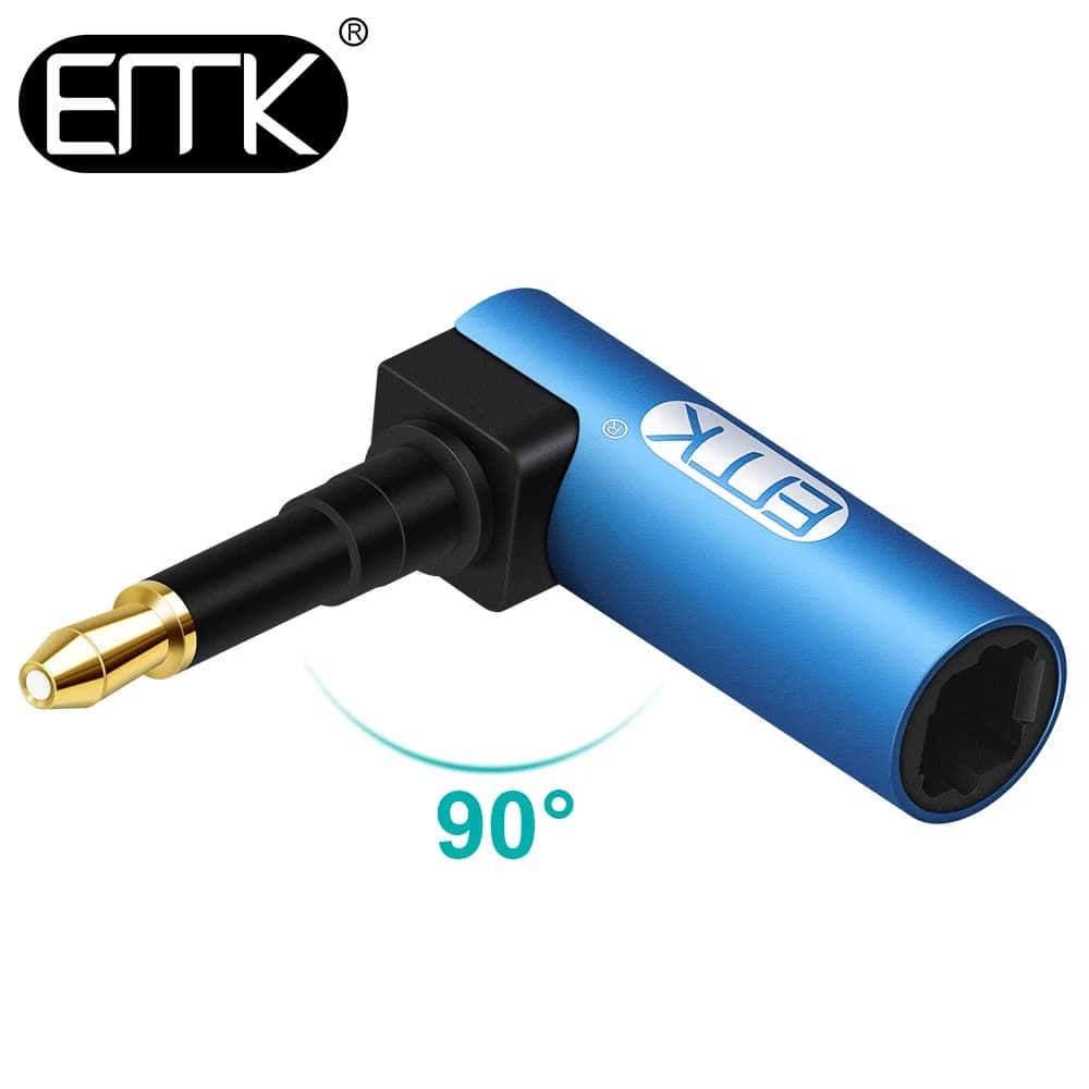 Cavo audio ottico EMK da 3,5 mm Mini connettore ottico da 3,5 a SPDIF digitale Toslink Adattatore ad angolo retto da 90 gradi Altoparlante Sounbar