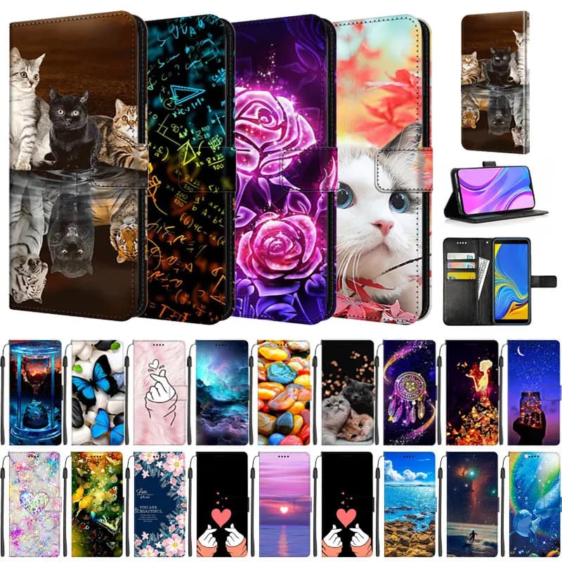 Custodia per telefono per Samsung Galaxy S24 / S 24 Plus / S24 Ultra 5G Flip Cover in pelle per S24Ultra S22 S 22 Plus Ultra Borsa a portafoglio