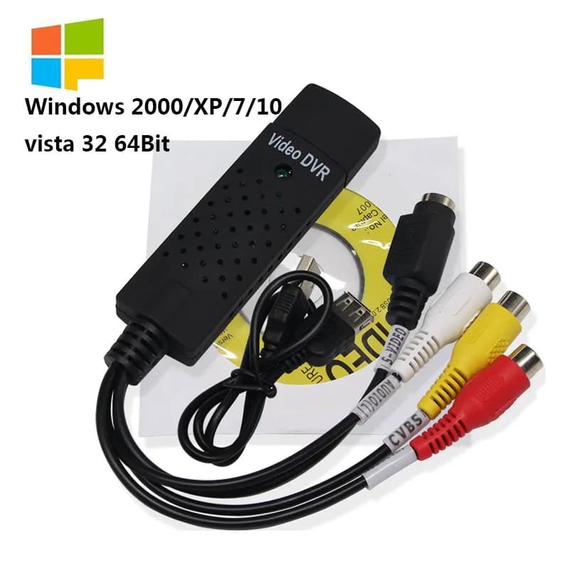 Wiistar Easy cap USB 2.0 TV DVD VHS Adattatore di acquisizione video Supporto scheda dispositivo per Win XP / Win 7 / Vista 32 Accessori