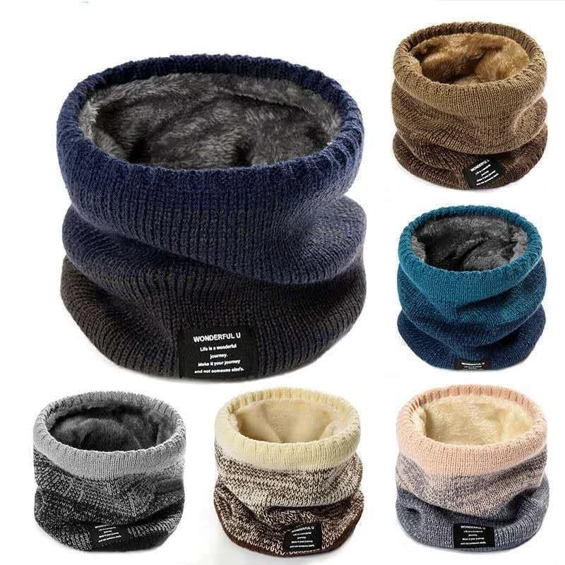 Sciarpa invernale per uomo Anello in pile Bandana Sciarpa solida calda lavorata a maglia Scaldacollo da donna Fazzoletto caldo in cashmere spesso Maschera da sci