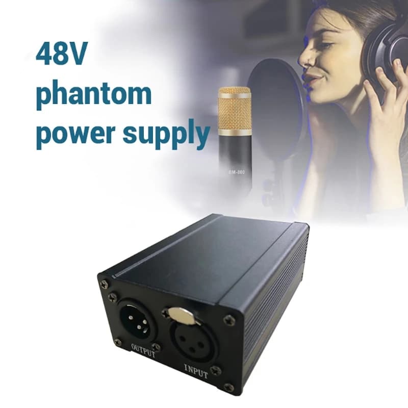 K1KF alimentatore Phantom USB 48V per microfono microfono professionale per registrazione vocale batteria integrata da 2200mAh