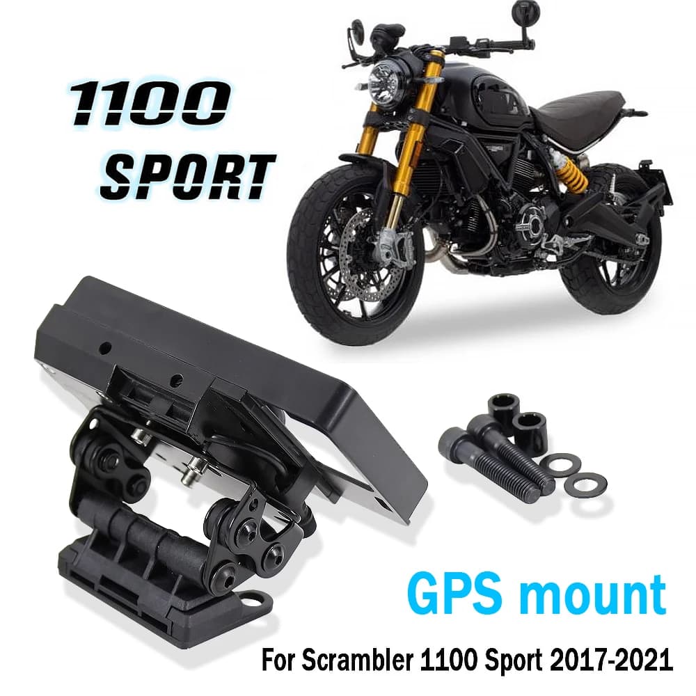 Nuovo nero per Ducati Scrambler 1100 Sport supporto per moto supporto per telefono cellulare GPS piastra di navigazione staffa 2017-2021 2020