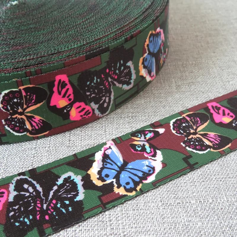 5 metri 38mm farfalla stampata tessitura nastro borsa cinghia nastro cane pet collare guinzaglio decorazione cintura indumento accessorio fai da te