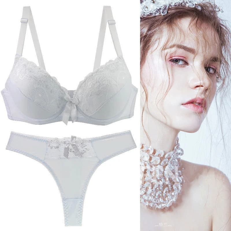 2021 nuovi set di reggiseni push up sexy biancheria intima imbottita in pizzo con coppa centrale per le donne BCDE lingerie femminile taglie forti