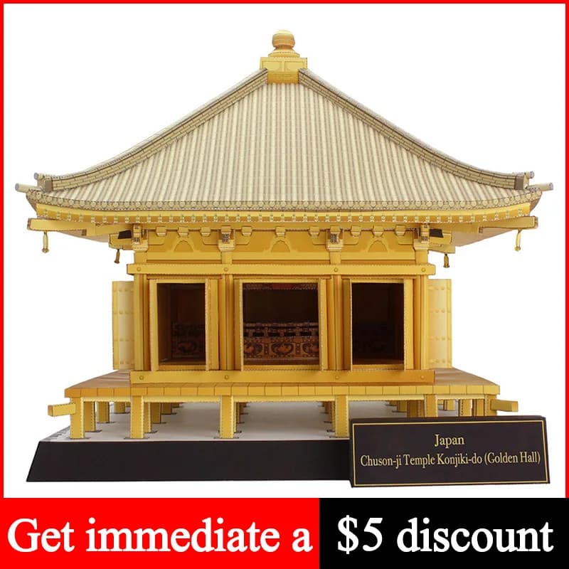 Japan Chuson-ji Gold Temple 3D Paper Model House Papercraft DIY Art Origami Building Teens Adult Handmade Craft Toys QD-189