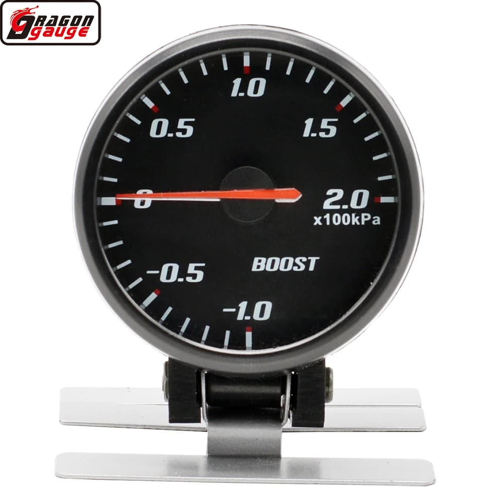 Manometro Turbo Dragon 60MM con Pannello Nero e Luce Blu per Auto Modificate da Corsa