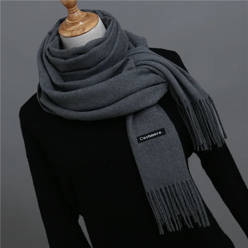 2024 Inverno Caldo Sciarpa di Cachemire per Uomini e Donne di Colore Solido Scialli Femminili di Lana Pashmina Coperta Addensata Sciarpe Hijab Musulmano