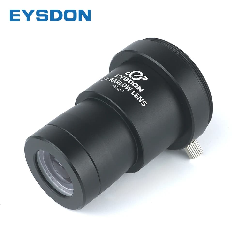 EYSDON 5X Barlow Lens 1.25 "Estensore di lunghezza focale completamente rivestito in metallo per telescopi astronomici con filettatura T2 per fotocamera M42