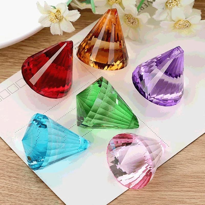 1 pz Grande Perla a Goccia Bicono Sfaccettata in Vetro Cristallo da 30mm per Creazione Gioielli Fai da Te e Decorazioni Tende