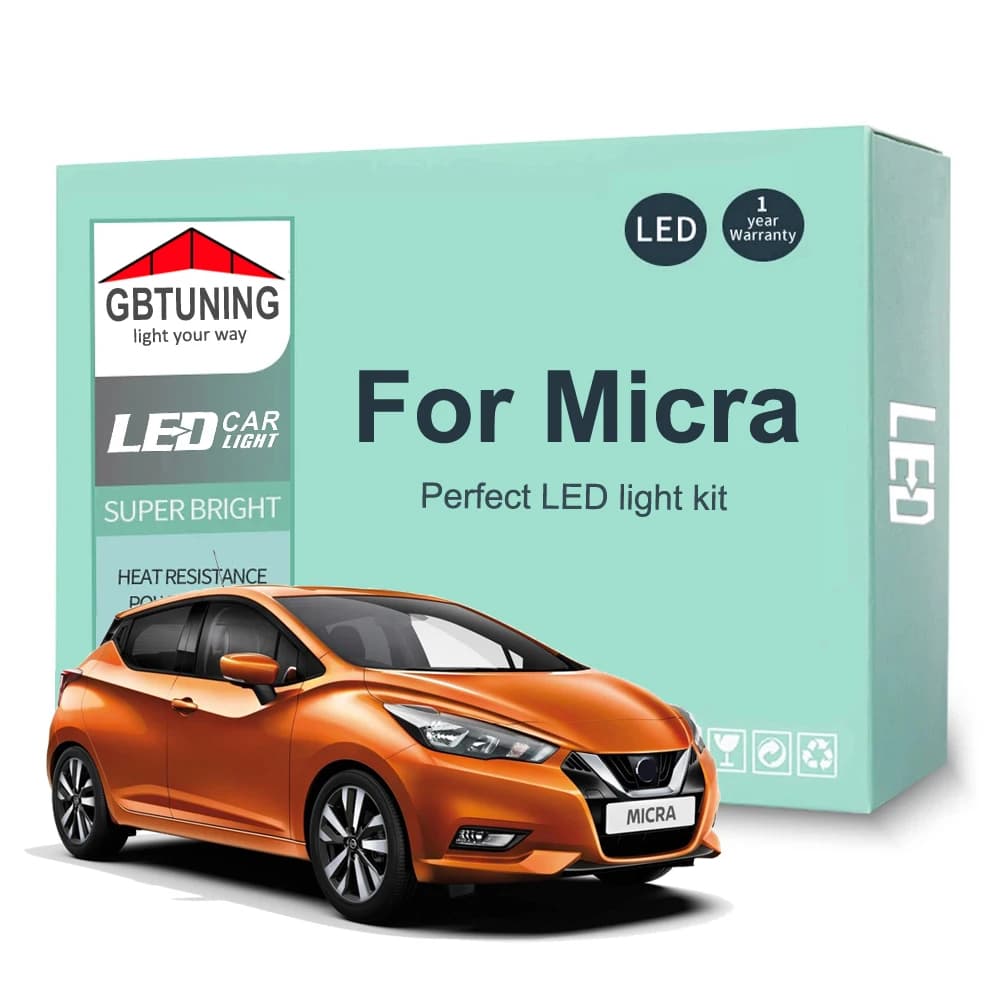 Kit lampadina interna a LED Canbus per Nissan Micra K11 K12 K13 K14 II III IV V 1993-2019 2020 2021 accessori auto lampada da interno