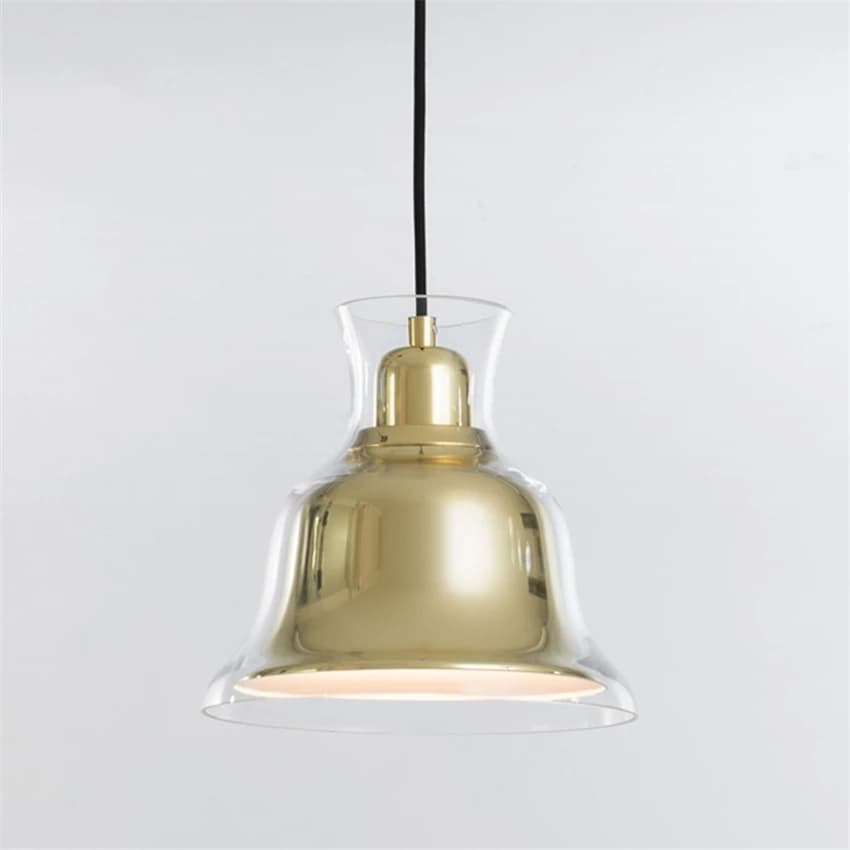 Lampade a sospensione nordiche con paralume in vetro a doppia cupola, design moderno, per camera da letto e soggiorno, illuminazione decorativa.