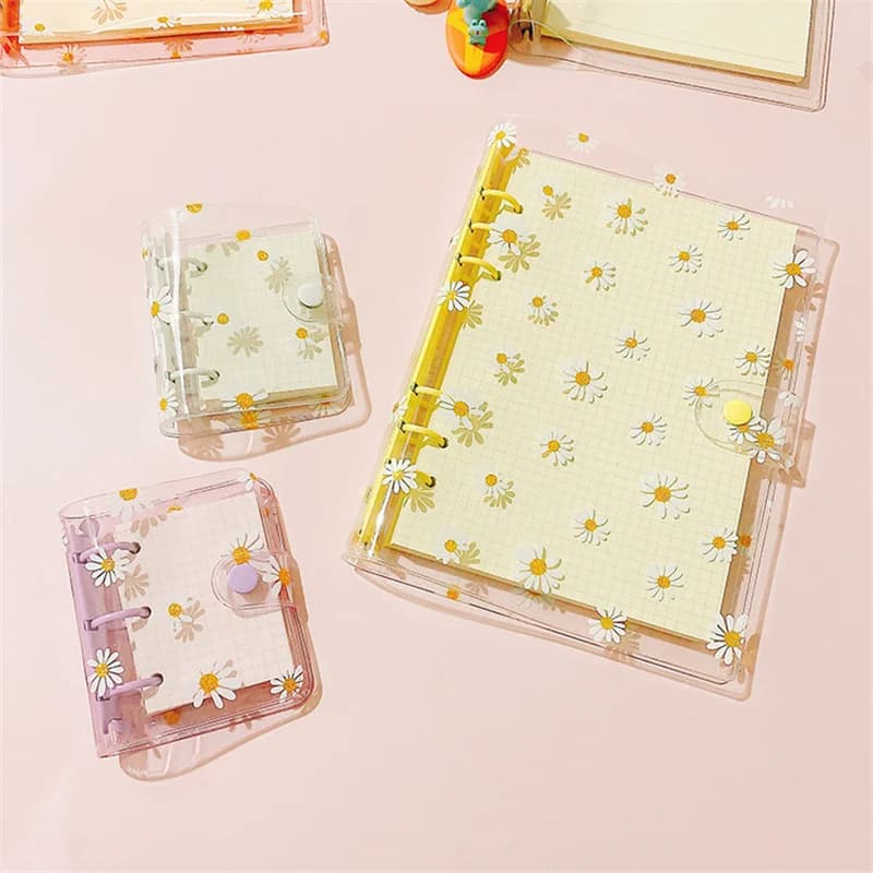 A5/A6 quaderno a fogli mobili carino Daisy 6 anelli raccoglitore cartella File Kawaii Notebook Planner blocchi note cartoleria scuola riviste