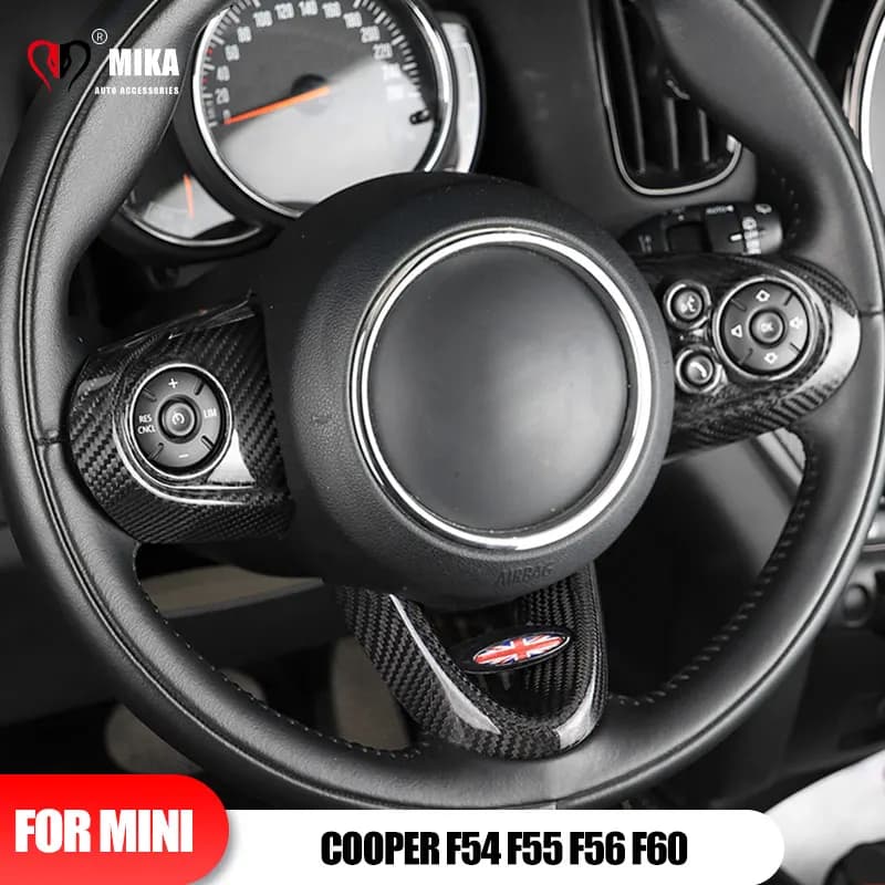 3PCS Volante Panel Covers Case Royal Carbon Fiber Button For MINI Copper F54 F55 F56 F57 F60 Interior Car Accessories