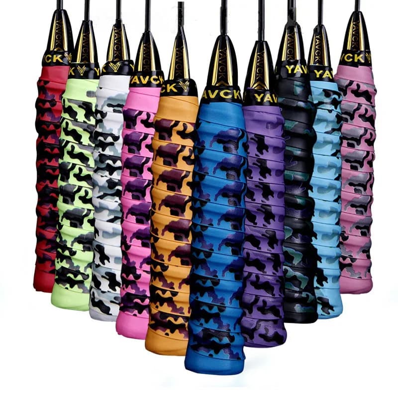 10 pezzi mimetico antiscivolo badminton grip tennis overgrip padel over grip fascia per il sudore per canna da pesca avvolgimento per racchetta da squash