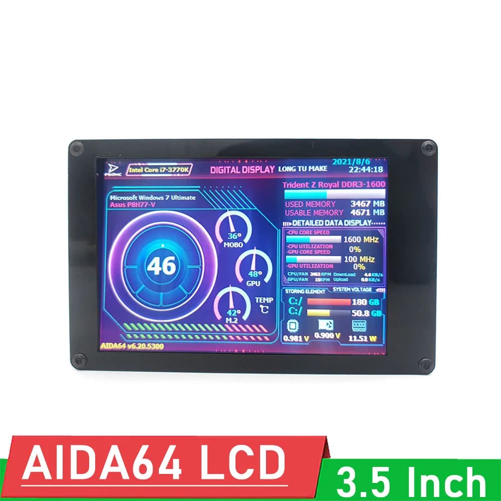 3.5 Inch USB2LCD USB2LCD LCD Display Screen USB Display Support Computer Raspberry Pi