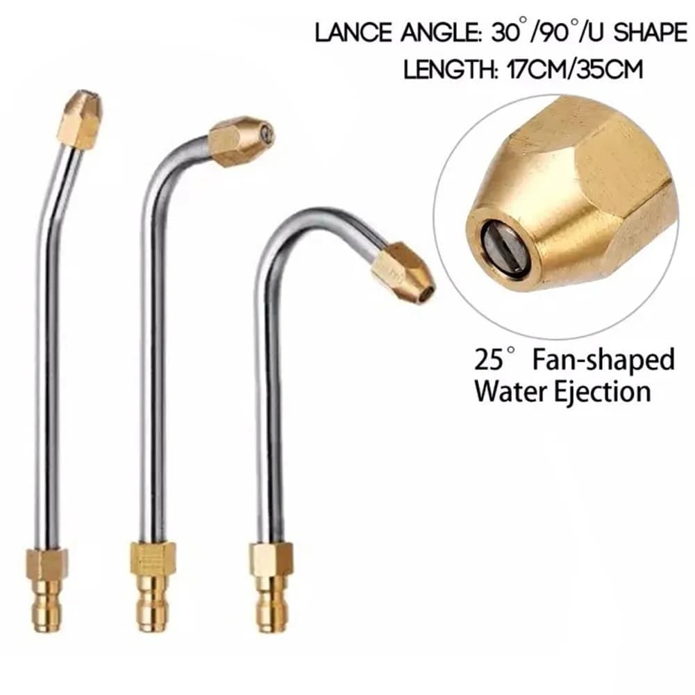 30 ° /90 ° ad alta pressione di potenza pistola ad acqua estensione ugello bacchetta Spray 1/4 "a forma di U strumento di pulizia lancia angolata ricambi