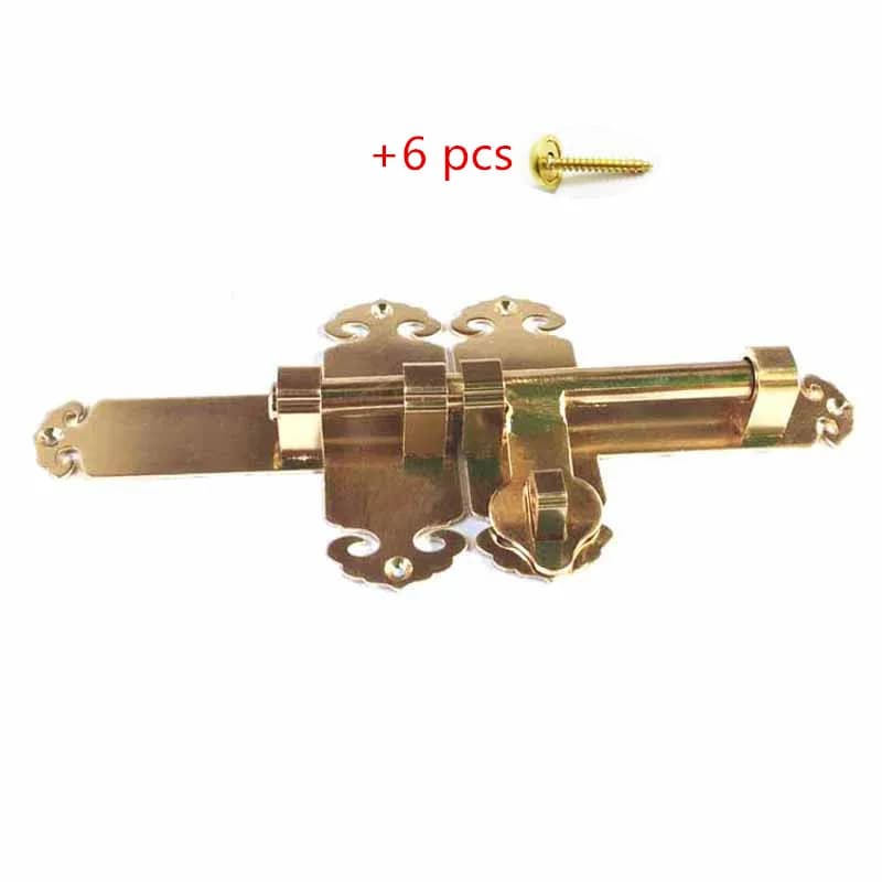 1 pz ottone massiccio antico piccola porta di sicurezza bullone scorrevole catena per porta a botte resistente cancello da giardino serratura a scorrimento + 8 pz viti